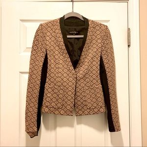 Nanette Lepore Black and Tan Patterned Blazer, size 2